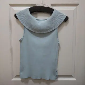 Rene basic 스카이블루 슬리브리스 니트 36