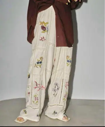 TODAYFUL Embroidery Patchwork 팬츠 38 자수