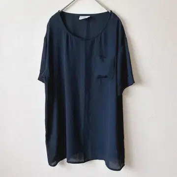 라이프 이즈 베이직 시어 블라우스 M 사이즈 네이비 시원하고 릴랙스