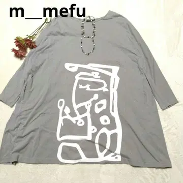 m_nefu 긴팔 튜닉 그레이 센소유니코 L-LL 넉넉한 무릎 기장
