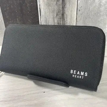 컨디션 최상 빔즈 빔즈 하트 장지갑 라운드 지퍼 블랙