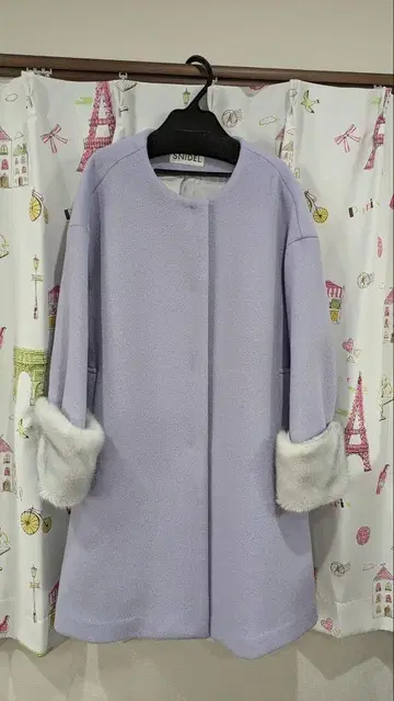 SNIDEL 라벤더 무스탕 코트 F 사이즈