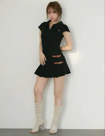 앤드 마리 Luna pleats mini dress