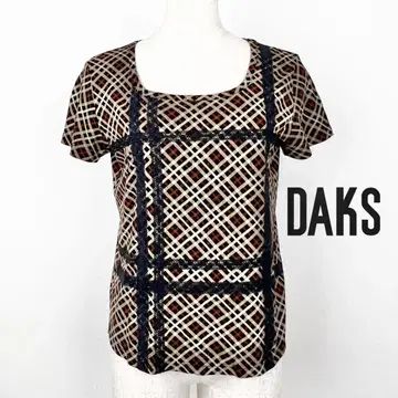 DAKS 닥스 스트레치 티셔츠 체크 무늬 레이스 일본제 38