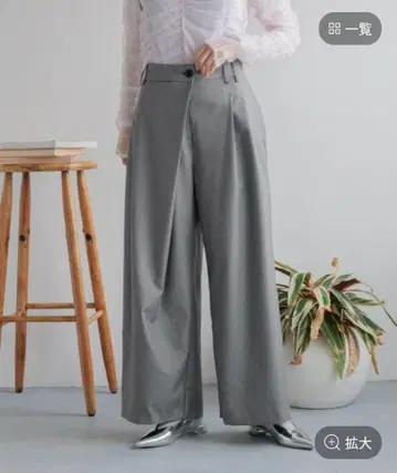 롤리스팜 턱 와이드 랩 팬츠