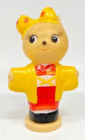 야스다 신탁 은행 저금통 포코짱 빨간색과 노랑 기모노 118mm