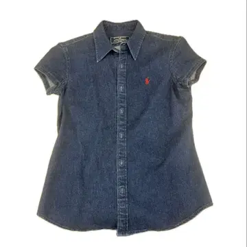 Ralph Lauren 데님 블루 반팔 셔츠