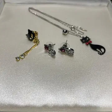 c7176 고양이 액세서리 목걸이 귀걸이 브로치