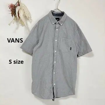 반스 VANS 반팔 셔츠 S 그레이 도비 직물 OFF THE WALL
