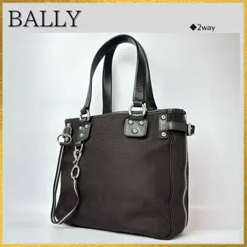 BALLY CASMA 토트백 기차 스포팅 나일론 가죽 브라운