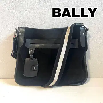 BALLY 발리 숄더 블랙 스웨이드 가죽 스트라이프