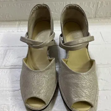 디시 베이지 오픈토 웨지 힐
