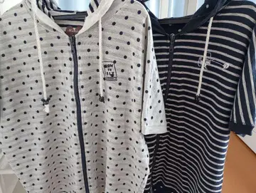 디즈니 도트 무늬 스트라이프 후드티 M 2종 세트