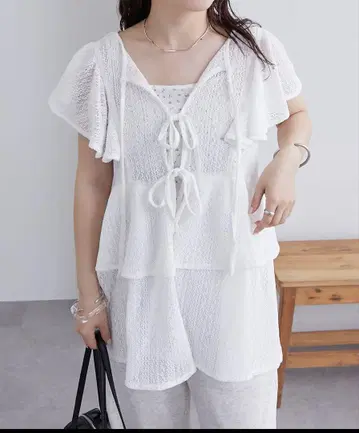 페플럼 리본 튜닉