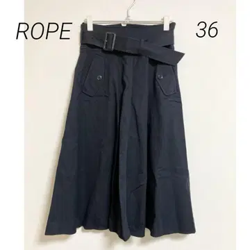 0396 ROPE 로페 [벨트 포함] 플랩 포켓 플레어 스커트 36