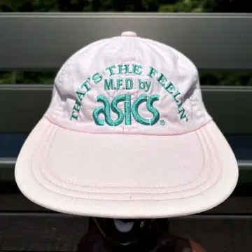 일본제 80년대 90년대 ASICS 아식스 캡 롱 빌 옅은 핑크