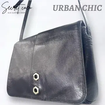 하자품 새상품급 URBAN CHIC 빈티지 가죽 숄더백 가방 블랙