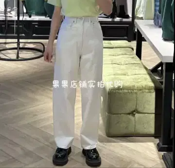 MOUSSY 화이트 스트레이트 데님
