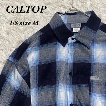 CALTOP 플란넬 셔츠 US 사이즈 M 옴브레 체크 USA제