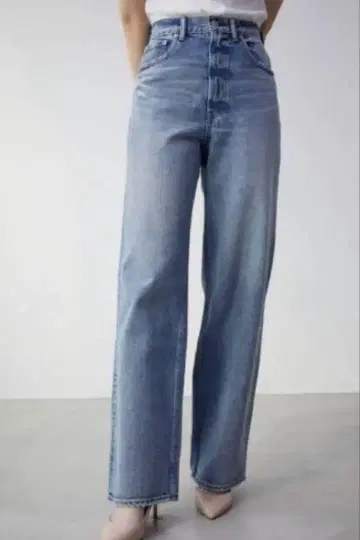 AZUL DENIM/하이 웨스트 와이드 데님 M