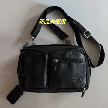 천연 가죽 블랙 숄더백