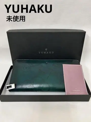 YUHAKU 장지갑 가죽 미사용 박스 포함 라운드 지퍼 지갑