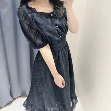 evelyn 시어 체크 코르셋 에블린 원피스