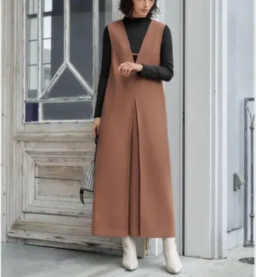 STYLE DELI 스타일 델리 드롭감 트윌 턱 오버롤 스커트