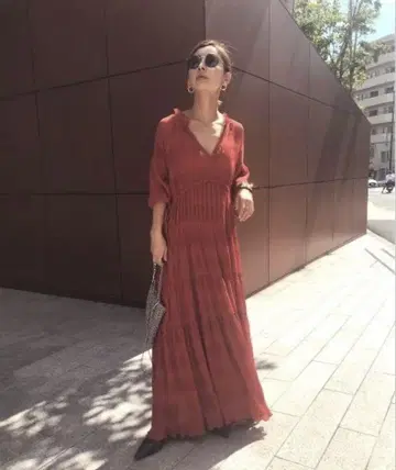아메리빈티지 SHIRRING PLEATS DRESS