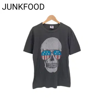 JUNKFOOD 티셔츠 미국제 해골 해골 성조기 반팔 USA M