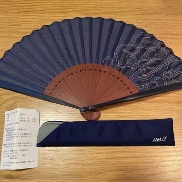 ANA 부채 네이비 컬러 "료" 케이스 포함