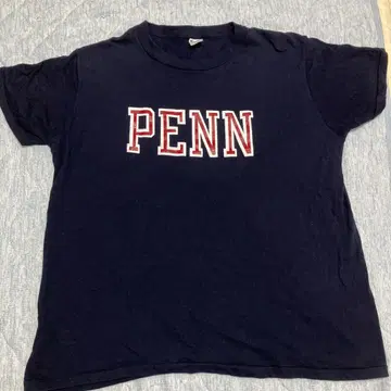 80s 챔피온 트리코 태그 P 칼리지 프린트 티셔츠 USA제 PENN