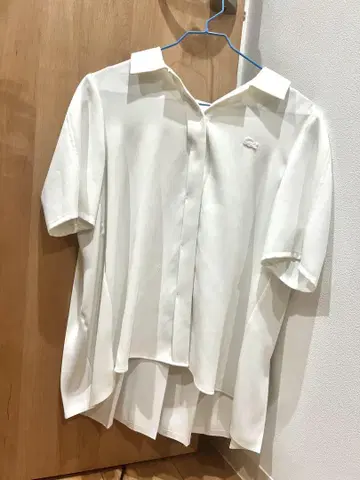 라코스테 카라 부착 블라우스 플리츠 화이트 화이트 36 lacoste