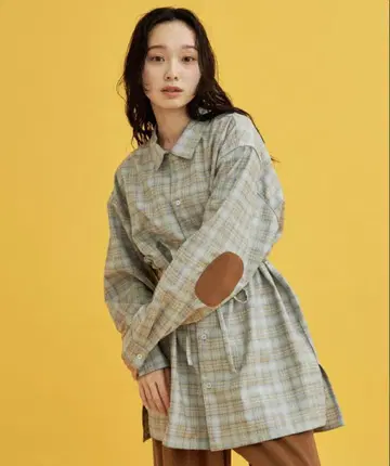 eLur 체크 셔츠 엘보 패치