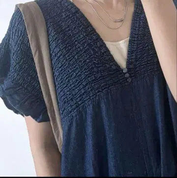 미사용 새상품 시마무라 lax dan tia 데님 셔링 살로펫 사이즈 L