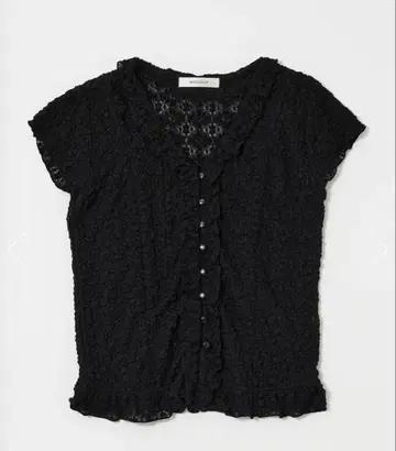 MOUSSY RUFFLE LACE 슬리브리스 탑 블랙