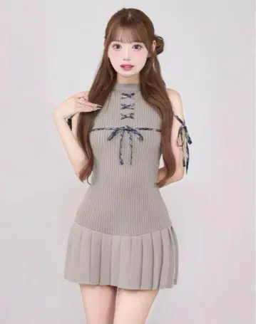Darich 도킹 레이스업 미니 원피스