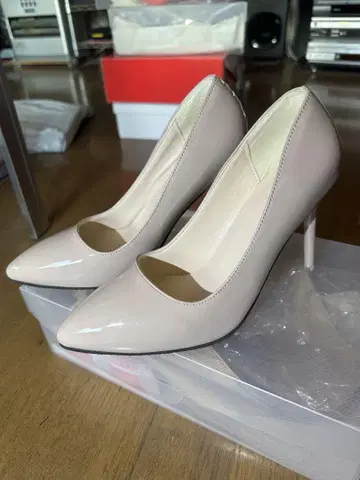 베이지 스틸레토 하이힐 힐 높이 10.0cm