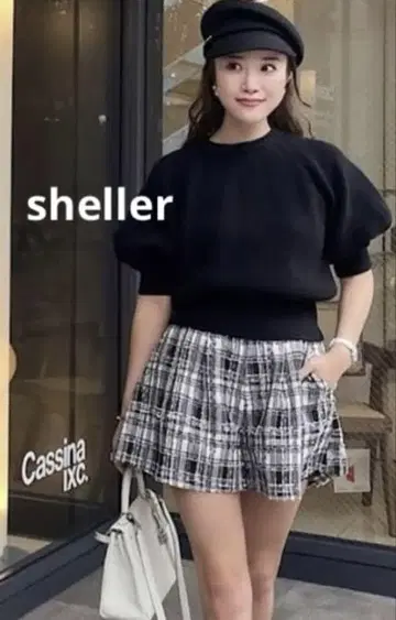 sheller 셰리에/체크 플레어 숏 팬츠