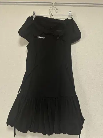 KASHIKO 퍼프 프레피 미니 드레스 블랙