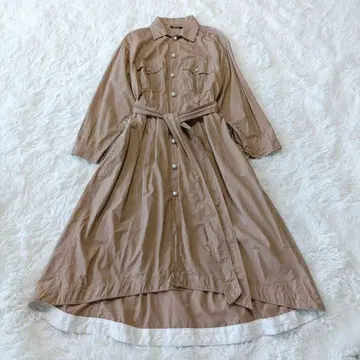 DRESSLAVE 밀리터리 셔츠 원피스 큰 펄 보단 벨트