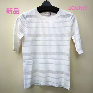 새상품 LOUNIE 반팔 니트 화이트