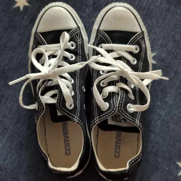 CONVERSE ALL STAR 블랙 로우 컷 스니커즈
