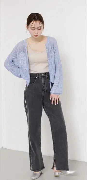 센스 오브 플레이스 사이드 프린지 데님 M