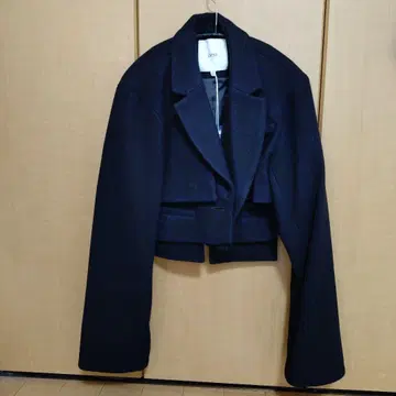 UN3D. 레이어드 울 숏 자켓 38 블랙 새상품
