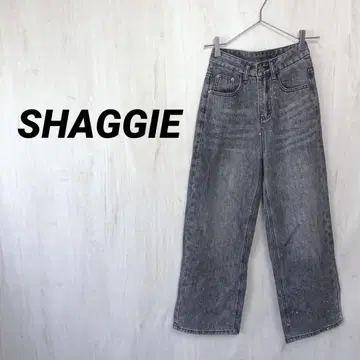 SHAGGIE 오로라 큐빅이 달린 빈티지 루즈 데님 팬츠