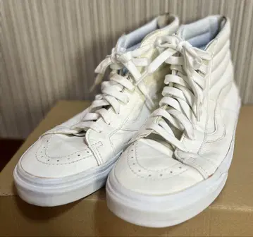 us 기획 Vans sk8 hi 가죽 화이트 스니커즈 11.0 US