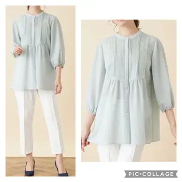 레리안 미사용에 가까운 플러스 하우스 튜닉 블라우스 라임 그린