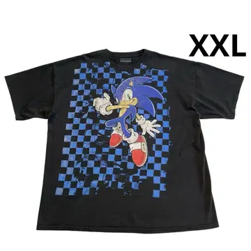 SEGA SONIC 티셔츠 2XL 블랙 The Hedgehog 프린트