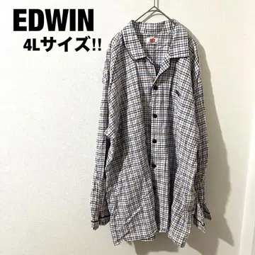 EDWIN 셔츠 원피스 체크 무늬 빅 사이즈 4L 루즈한